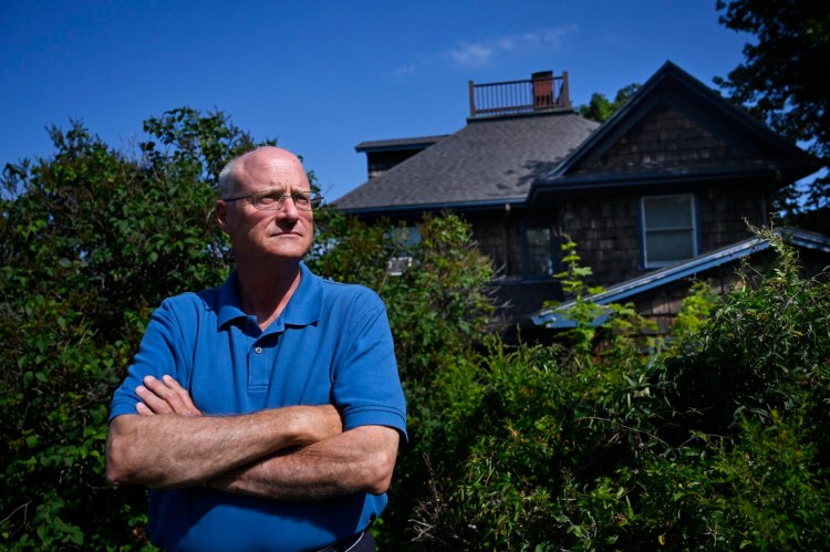 David Wakelin, a member of the Portland International Jetport noise committee, is pressing the FAA to come up with ways to fix the noise problem he and his neighbors endure in their South Portland neighborhood.  