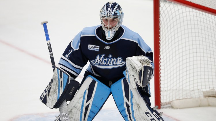 University of Maine junior goalie Jeremy Swayman was a finalists for the Hobey Baker Award, and won the Mike Richter Award given to the top Division I men's hockey college in the country. He's now in Alaska waiting for his pro career with the Bruins to start.