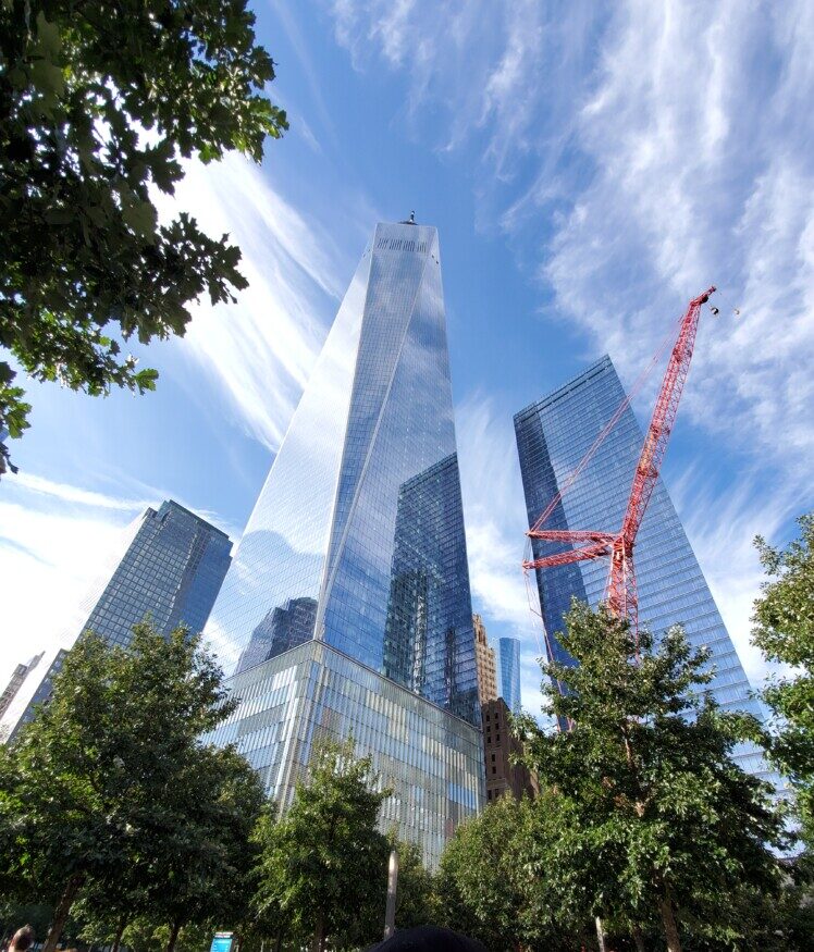 One World Trade Center, center building, in New York City.