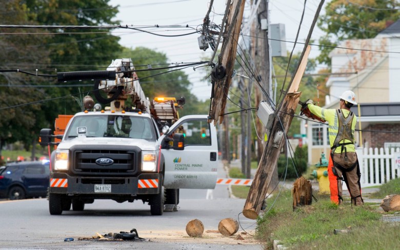 Rollover causes minor injury to driver, brings down power lines in ...