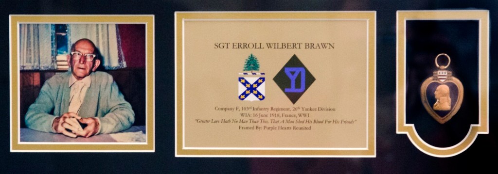 Purple Hearts Reunited presented the medal of Sgt. Erroll Wilbert Brawn to the Maine Army National Guard on Thursday at Camp Chamberlain in Augusta.