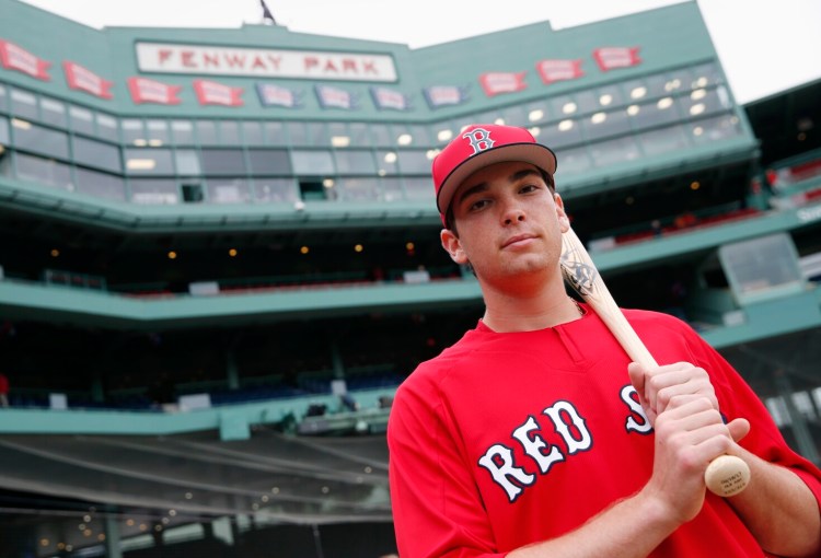 Triston Casas said he was "pretty rattled" the first time he visited Fenway Park last summer after being the team's first pick in the draft. He was back Thursday to be honored as the minor league hitter of the year and could be spending a lot of time at Fenway in the future. 