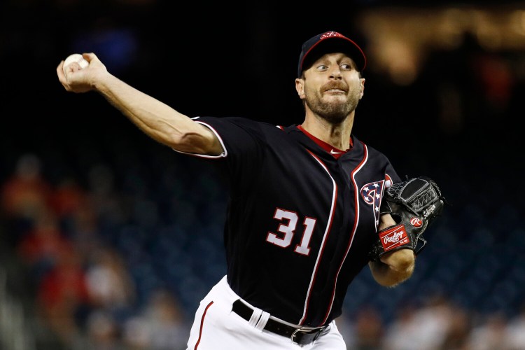 Max Scherzer will start for the Washington Nationals in the NL wild-card game against the Milwaukee Brewers on Tuesday night. 