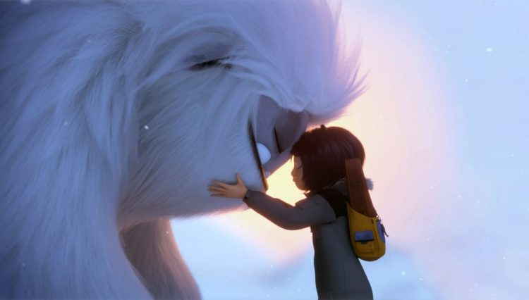 Everest the Yeti, left, and Yi, voiced by Chloe Bennet, in a scene from "Abominable."
