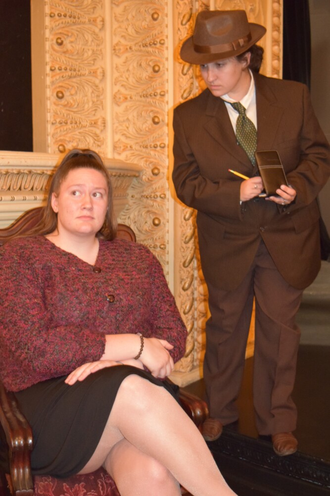 Ashleigh Dunham, left, and Meredith Stevens in a scene from "The Mousetrap."