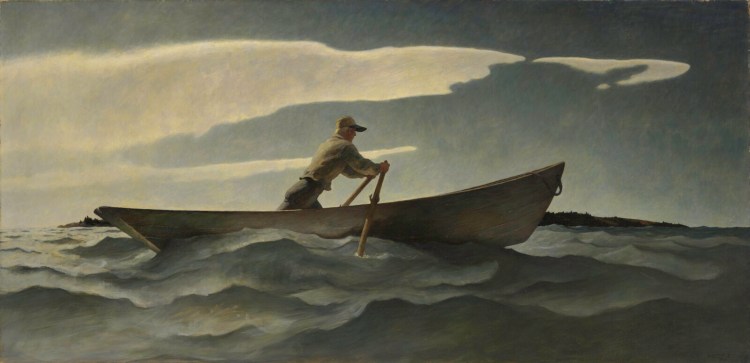 N.C. Wyeth, The Lobsterman (The Doryman) (Painting: Egg tempera on wood, 23 1/4 x 47 1/4 in. (59.1 x 120 cm)