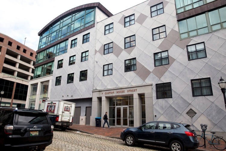 The current location of Covetrus' offices at 7 Custom House St., in the Old Port. The company's public offering nine months ago was followed by disastrous earnings reports, prompting a lawsuit alleging investor fraud at the animal health technology firm. Covetrus plans a new headquarters near its current offices.