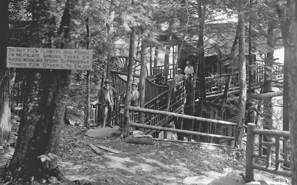This undated photo from the Kennebec Journal archives shows the tree house in Gannett Estate on Western Avenue in Augusta. The steps to ramp is all that remains on the site which is now a scenic overlook in recently opened Howard Hill Historic Park.