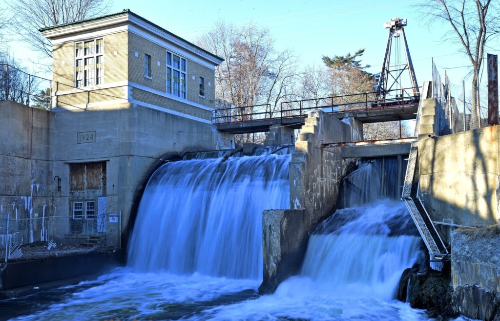 The hydroelectric facility located on the Messalonskee Stream between the Kennebec Water District’s business office on Cool Street and its South Street facilities in Waterville on April 5, 2016. The district recently sold the facility.