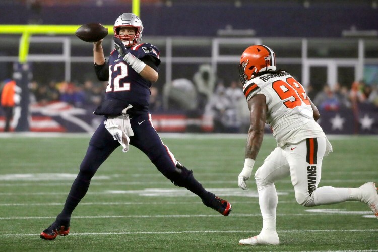 New England quarterback Tom Brady completed 20 of 36 passes for 259 yards and two touchdowns in the Patriots' 27-13 win over the Cleveland Browns on Sunday in Foxborough, Massachusetts. 