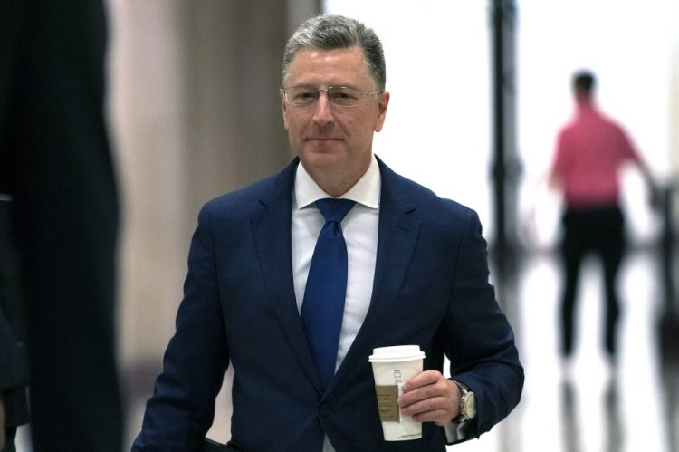 Kurt Volker, a former special envoy to Ukraine, arrives for a closed-door interview with House investigators Thursday as part of the impeachment inquiry of President Trump.