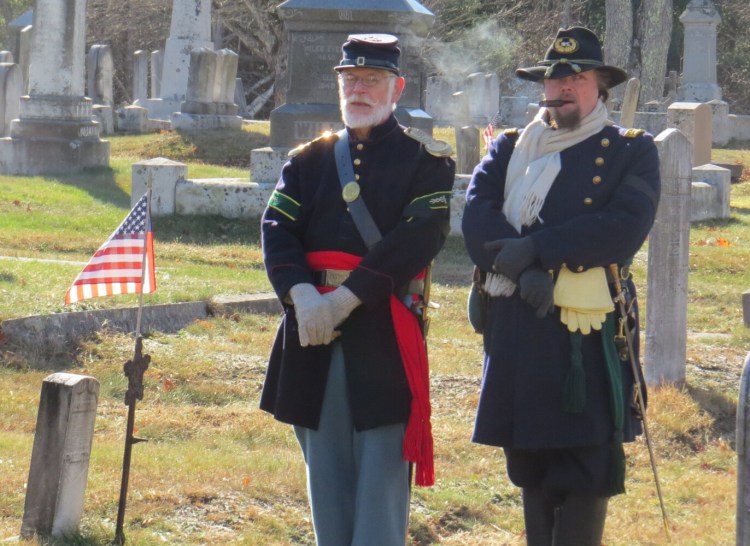 Two members of the Third Maine Infantry, both Civil War re-enactors, were part of a previous Veterans Day event in Readfield. The 3rd Maine will participate again this year on Monday, Nov. 11. 