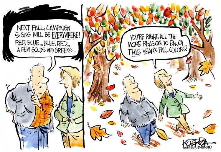 Jeff Koterba October 18, 2015,
Fall Colors Leaves Campaign Politics