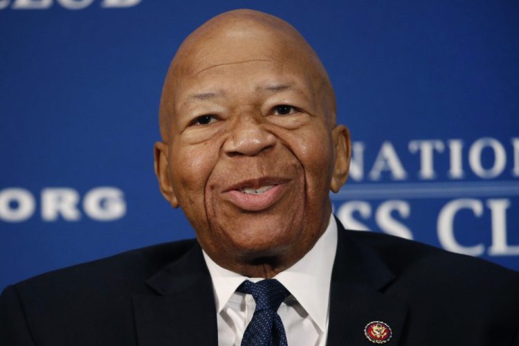 In this Aug. 7, 2019, file photo, Rep. Elijah Cummings, D-Md., speaks during a luncheon at the National Press Club in Washington.  U.S. Rep. Cummings has died from complications of longtime health challenges, his office said in a statement on Oct. 17, 2019. 