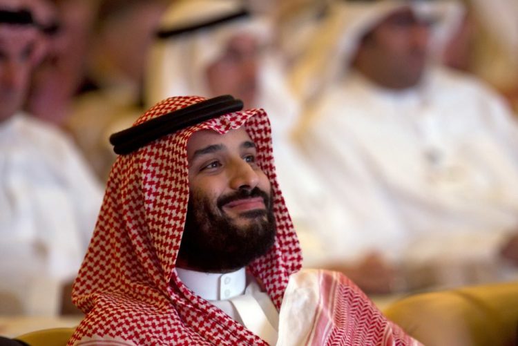 Saudi Crown Prince Mohammed bin Salman, smiles as he attends the Future Investment Initiative conference, in Riyadh, Saudi Arabia in October 2013. 