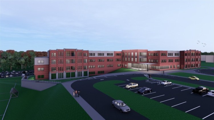 An architect’s rendering of what South Portland’s new middle school could look like. 