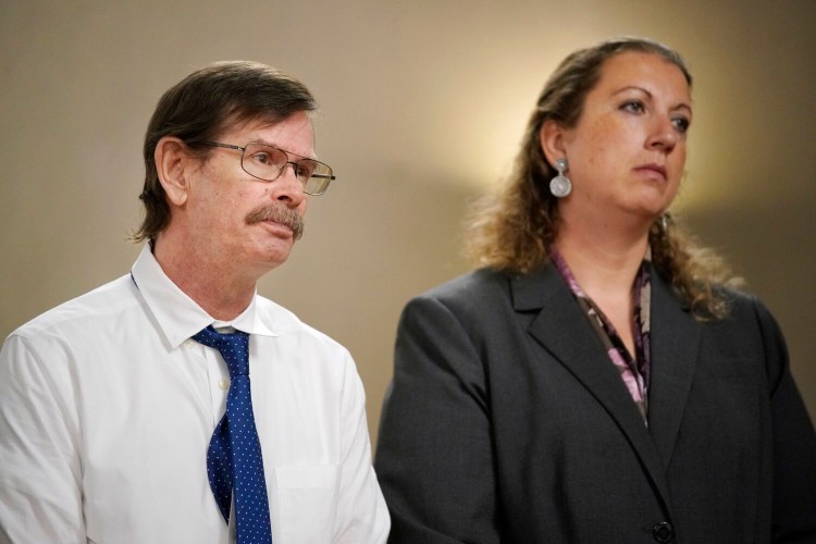 Gregory Vance, stands with his attorney Tina Heather Nadeau in Cumberland County Superior Court last November, when he  pleaded guilty to murdering his girlfriend, Patricia Grassi.  