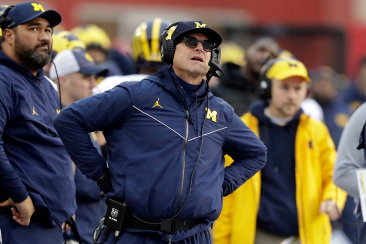 Jim Harbaugh's job at Michigan is not in danger, but he has yet to win "The Game." He has is 0-4 against Ohio State and gets another shot at the Buckeyes, the No. 1 team in the College Football Playoff rankings, on Saturday.