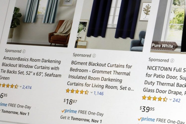 Companies and brands can bid to get their products in Amazon’s search listings, sometimes pushing down what shoppers are searching for and making them harder to find. Ads show up at the top, middle and the bottom of search listings, and look exactly like regular product listings except for the word “Sponsored” in gray. 