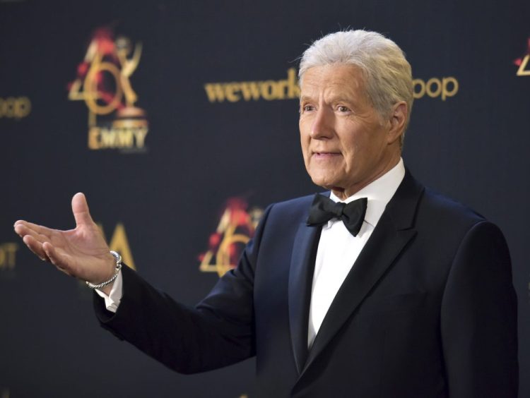 In this May 5, 2019, file photo Alex Trebek poses in the press room at the 46th annual Daytime Emmy Awards at the Pasadena Civic Center in Pasadena, Calif. 