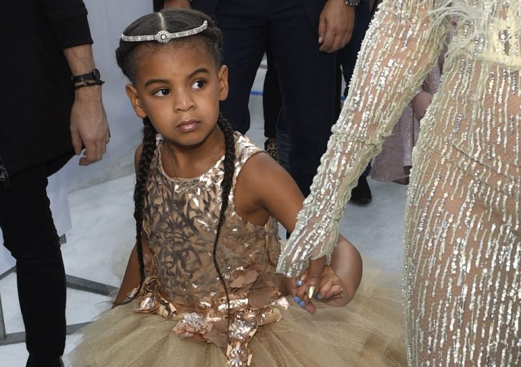 In this Aug. 28, 2016 file photo, Blue Ivy, daughter of Beyonce, arrives at the MTV Video Music Awards at Madison Square Garden in New York. 