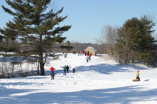 A winter scene of the popular Quarry Road facility in Waterville, where snowshoeing, Nordic skiing, sledding, racing and just being outdoors in the fresh fallen snow helps make the season exciting. 