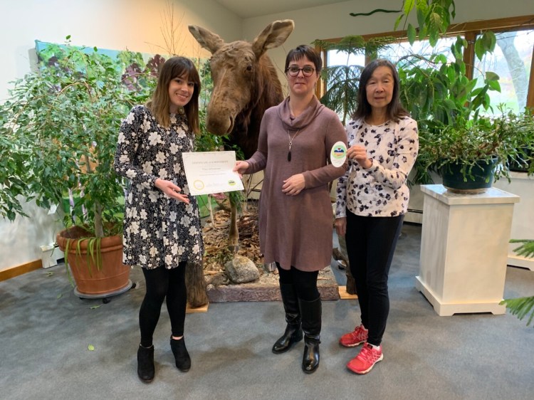From left are Katy Mendenhall, Viles operations manager; Sara Grant, chairwoman of the Augusta Age Friendly Committee; and Sammee Quong, president of the Viles Arboretum Board.