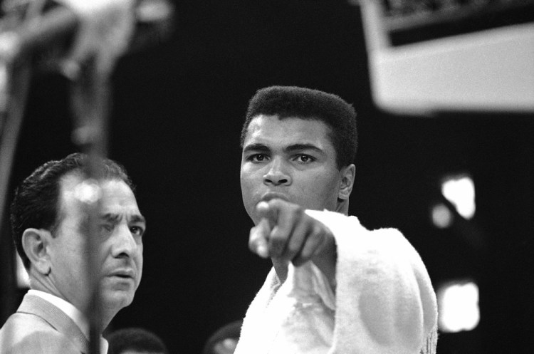 Muhammad Ali in Lewiston before his 1965 title fight with Sonny Liston. 