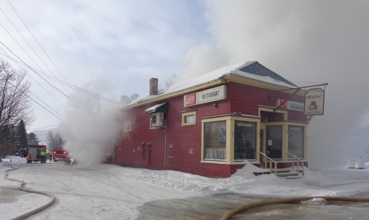 The wind Thursday made fighting a fire that destroyed a home in Jackman difficult. The tenant living in the home was working in the restaurant in front of the home, but discovered the fire too late. No damage was done to the restaurant. 

