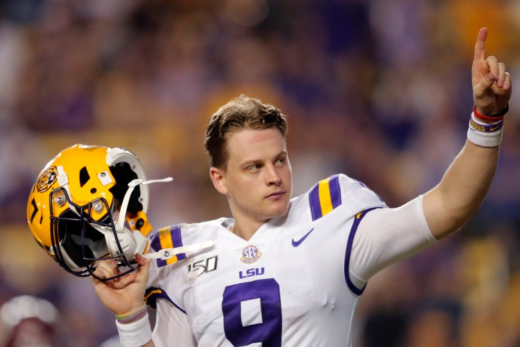 LSU quarterback Joe Burrow is considered a frontrunner to be the top pick in this year's NFL draft.