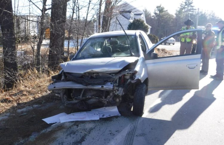 Two people were injured in a head-on crash in Gray on Thursday morning that involved a 2003 Toyota Echo that had been reported stolen in Auburn. 