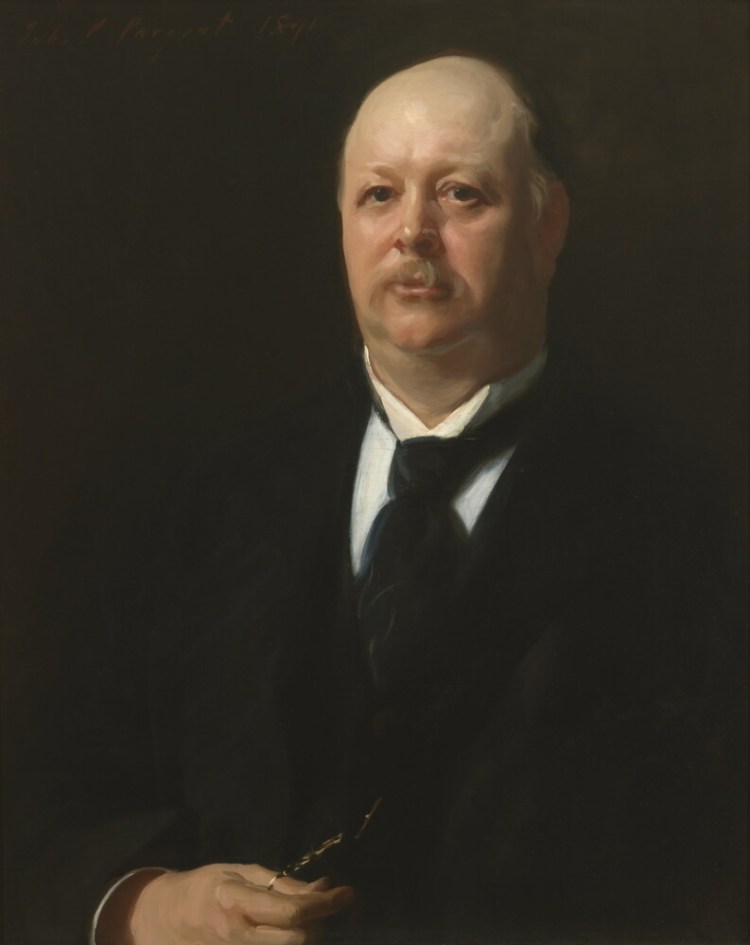 Thomas Brackett Reed painted by John Singer Sargent in 1891. Of his portrait, Reed said “[W]hen those pictures . . . are dug from the ruins of the Capitol 2000 years hence . . . they will pass by the portraits [of other Speakers] . . . but when they come to Sargent’s work and see the features of your humble servant . . . [they will] say ‘here is quite a fellow.’”