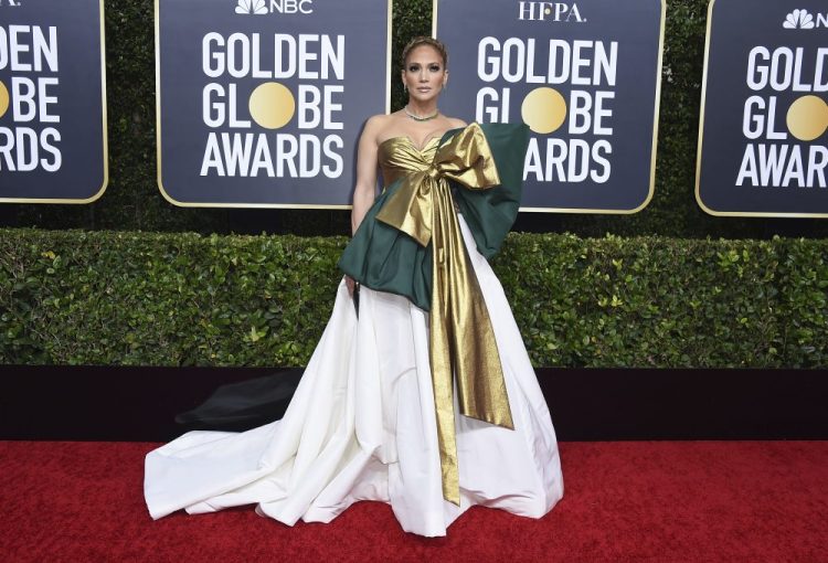 Jennifer Lopez arrives at the 77th annual Golden Globe Awards at the Beverly Hilton Hotel on Sunday in Beverly Hills, Calif. (Photo by Jordan Strauss/Invision/AP)