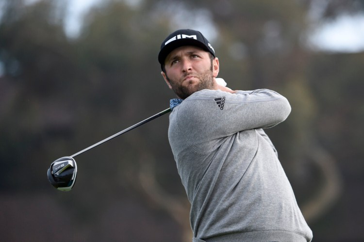 Jon Rahm has a one-shot lead after three rounds of the Farmers Insurance tournament at Torrey Pines Golf Course in San Diego.