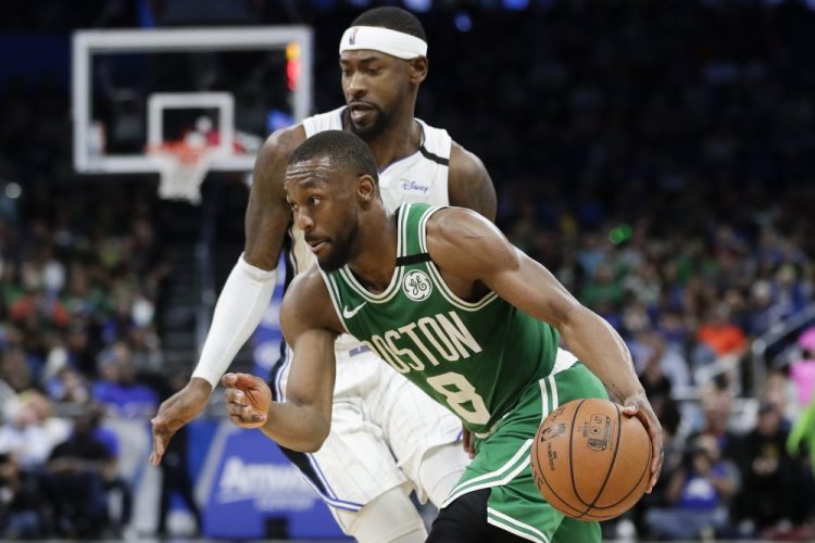 Celtics guard Kemba Walker sat out Saturday night against the Philadelphia 76ers and is also expected to sit Monday against Atlanta because of knee soreness.