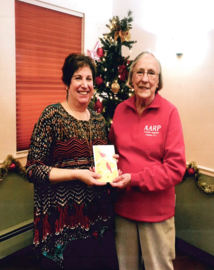 Cindy Sullivan, director of the William S. Cohen Community Center in Hallowell, left, and Priscilla Costello, AARP vice president, Greater Augusta AARP Chapter 511.