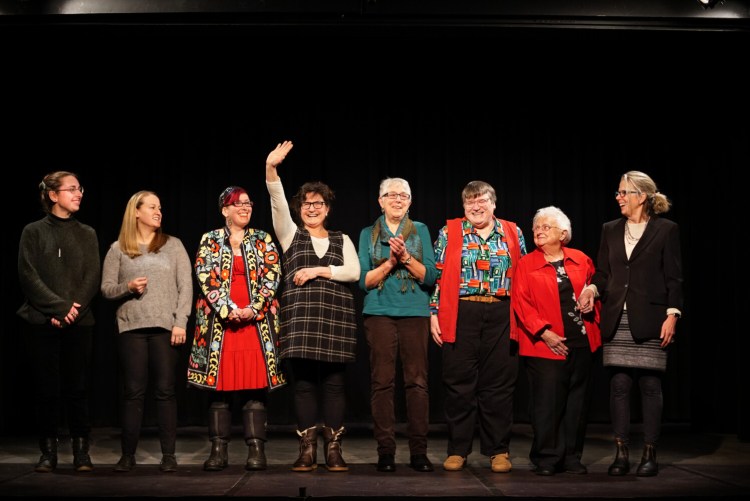 Performers from Island Women Speak 2019 take a bow on the Opera House stage after sharing their stories with a captivated audience.