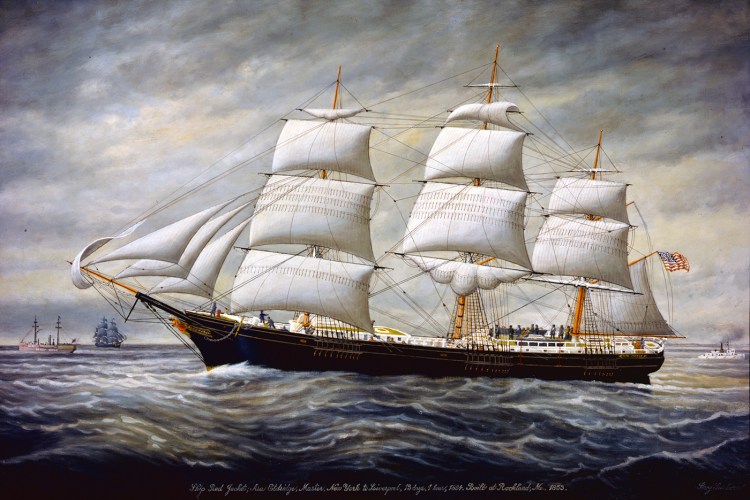 Painting of the Clipper Ship Red Jacket by Percy A. Sanborn




