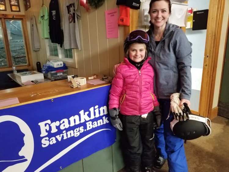 Hannah Boivin, left, and Sydney Fletcher, of Farmington, attended the Ski Into 2020 event held New Year's Eve at Titcomb Mountain in Farmington.