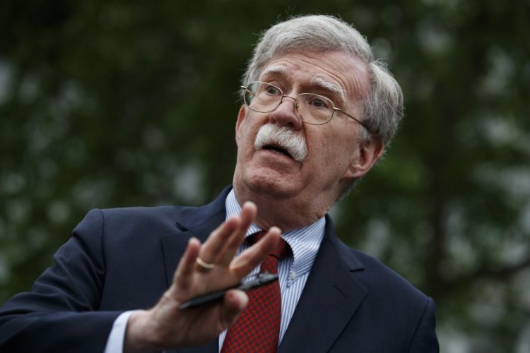 Former national security adviser John Bolton, shown in May,  describes in his forthcoming book an Oval Office meeting at which the president told Bolton to make sure that Ukraine's new president met with Trump's personal lawyer to discuss investigations that Trump wanted into a Democratic rival.  