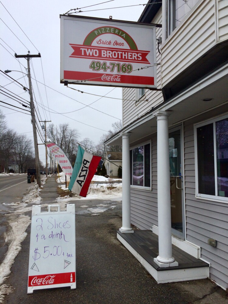 Two Brothers Pizzeria and Deli in Saco has great, fast service and a tasty pizza sauce. This reviewer just wishes they were more generous with the extra cheese toppings. 