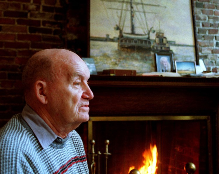 James Finley photographed in March 1996 as he announced that he was adding to his fishing fleet with the purchase of a cargo ship to sail between Portland and Iceland.  


MeBi