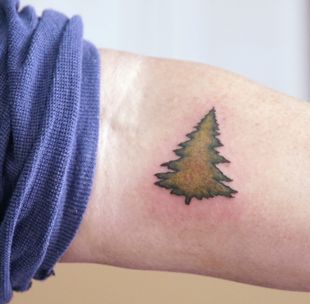 Christmas tree tattoo