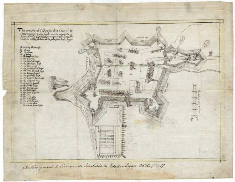 St. Georges Fort plan, Phippsburg, 1607 
