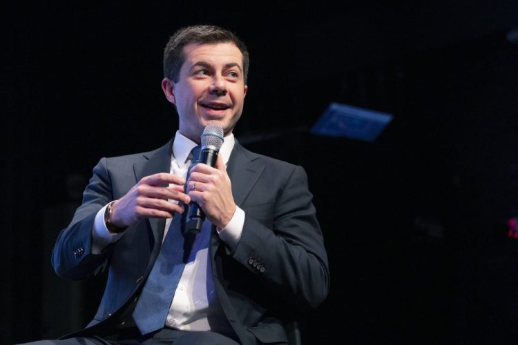 Democratic presidential candidate former South Bend, Ind., Mayor Pete Buttigieg speaks during the New Hampshire Youth Climate and Clean Energy Town Hall on Wednesday  in Concord, N.H. 