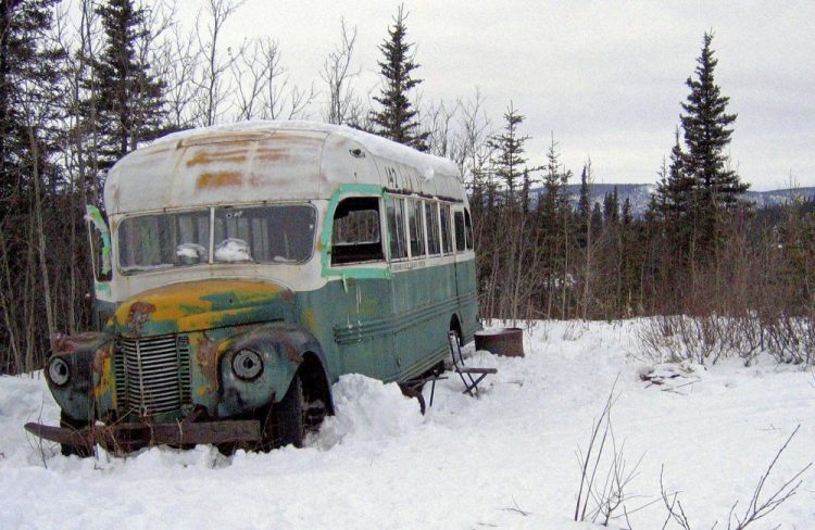 This 2006 photo shows the abandoned bus where Christopher McCandless starved to death in 1992, on Stampede Road near Healy, Alaska. 
