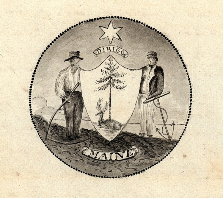 Maine State Seal from the Legislative Resolve 

