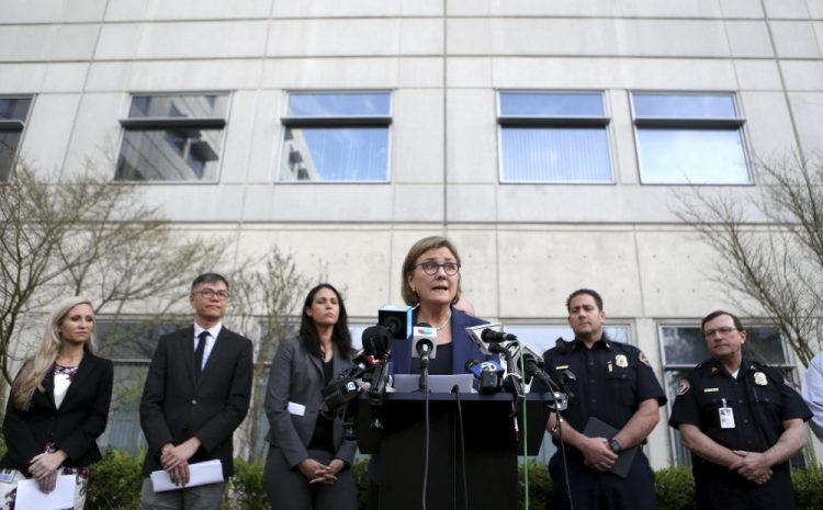 Santa Clara County Public Health Department Director Dr. Sara Cody speaks during a news conference in San Jose, Calif., on Friday.