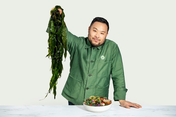 Chef and restaurateur David Chang was part of a team that created the new Tingly Sweet Potato and Kelp bowl at Sweetgreen. The salad chain is buying about 22,000 pounds of Maine-based Atlantic Sea Farms' supply for its kelp bowl.