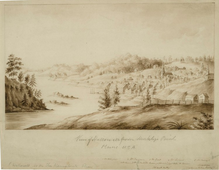 Hallowell 1817-1823 by Jacque Gerard Milbert. 